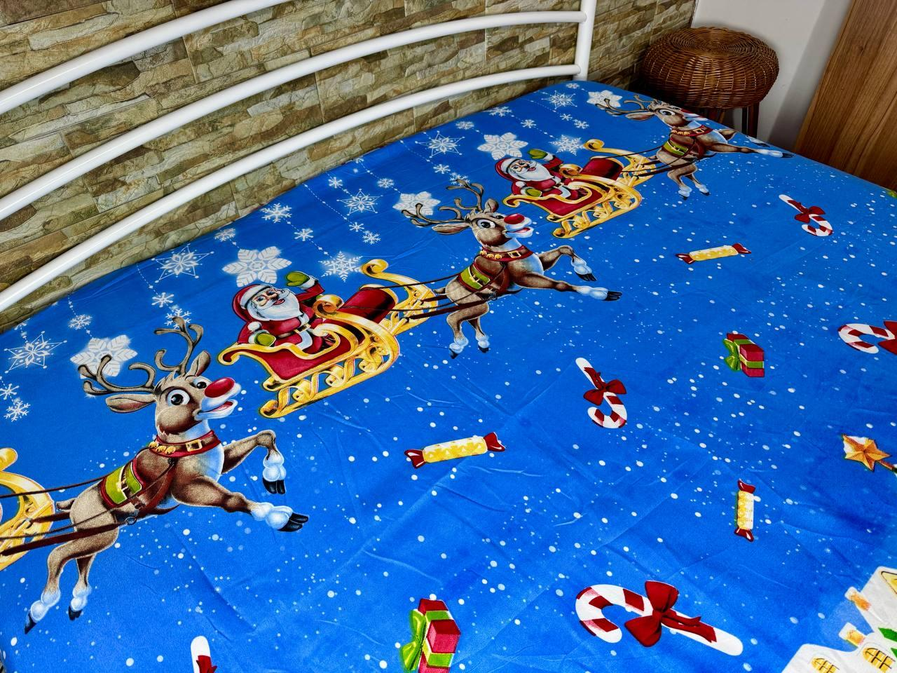 Простынь на резинке Новогодняя из сатина 180х200 см (S-NY-4/WP/x180) - фото 5 Простынь на резинке Новогодняя из сатина 180х200 см (S-NY-4/WP/x180) - фото 5