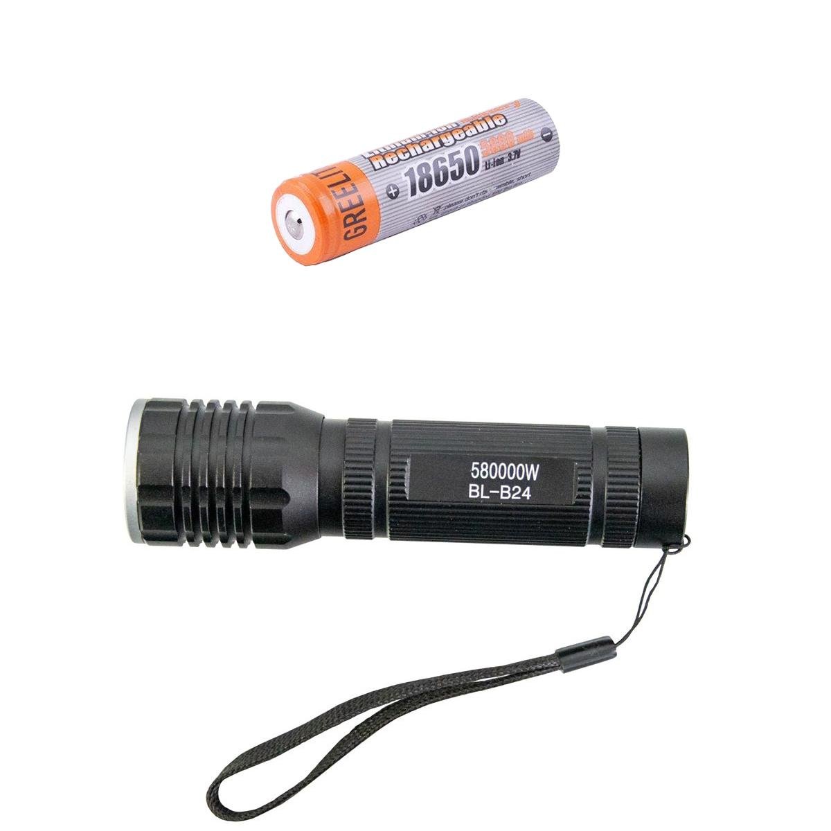 Фонарик ручной X-Balog BL-B24 с красным светом и аккумулятором GreeLite Li-ion 18650 3,7V 5800 mAh (3000242-TOP-2)