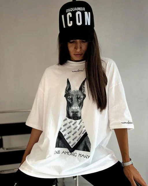 Футболка женская с принтом Pin-000-266 повседневная XL Белый (2664085865)