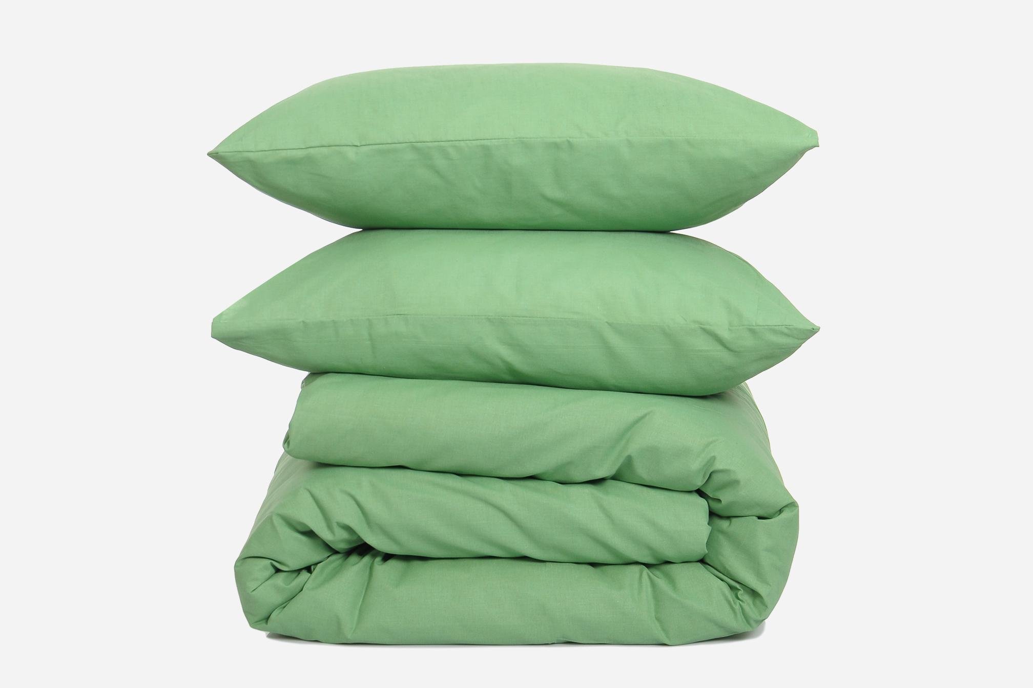 Комплект постельного белья евро Amore Glux-1052 бязь Фисташковый (KPB-Ae-Glux-1052(50x70)_)