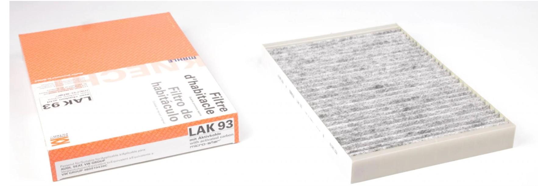 Фильтр салона KNECHT для Audi A4/A6 1,6-4,2 97- угольный (LAK 93)