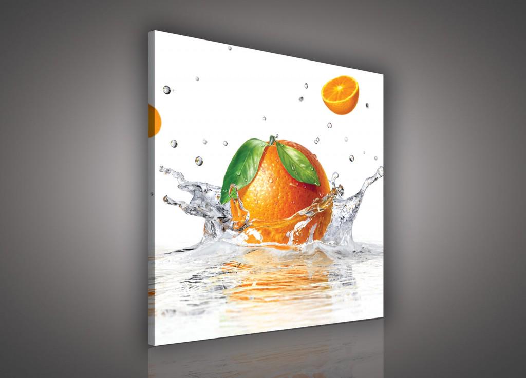 Картина на полотні 60х40 см Апельсин в воді (PP1366O4)