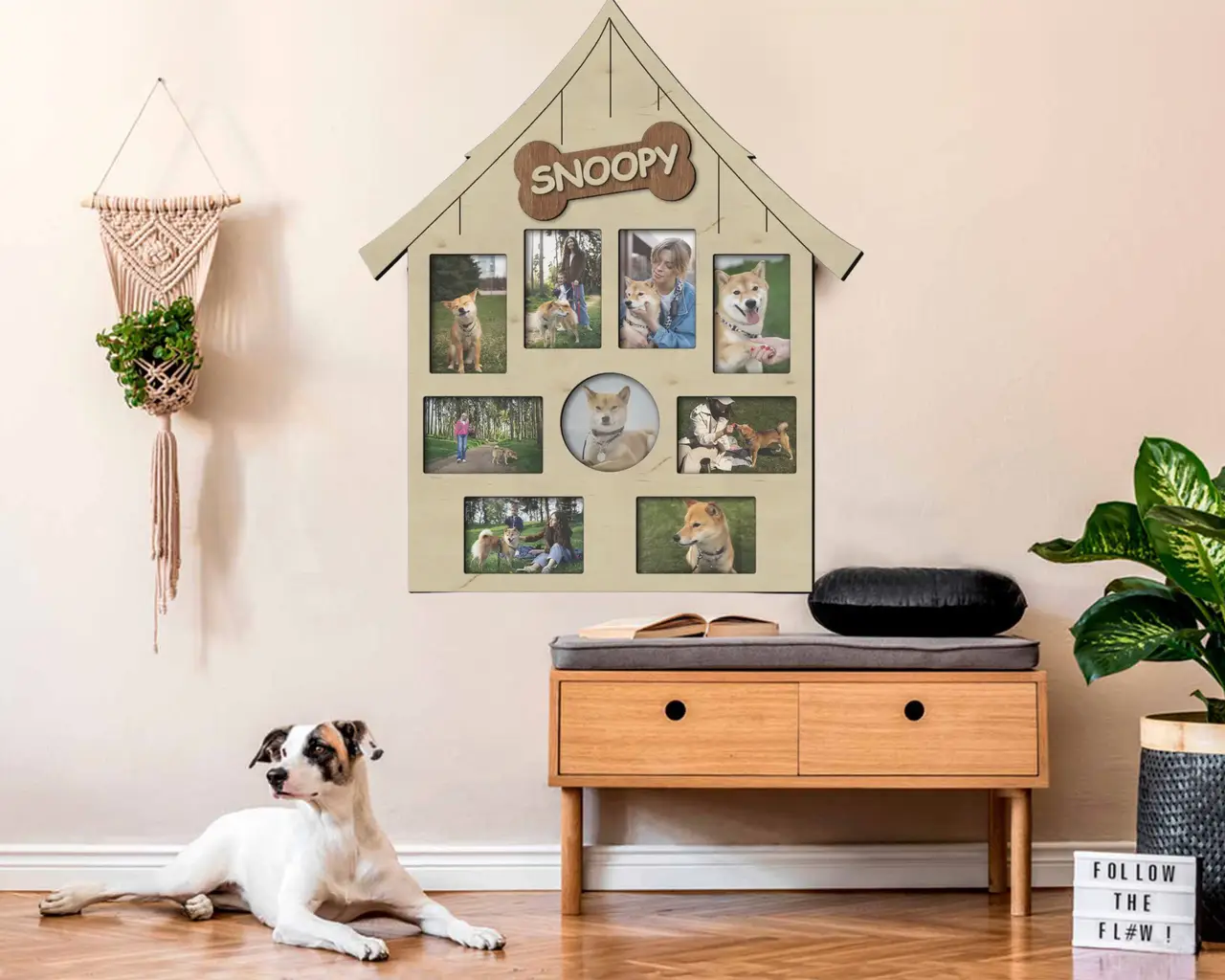 Фоторамка Собача будка на 9 фотографій Натуральний (doghouse) - фото 2 Фоторамка Собача будка на 9 фотографій Натуральний (doghouse) - фото 2