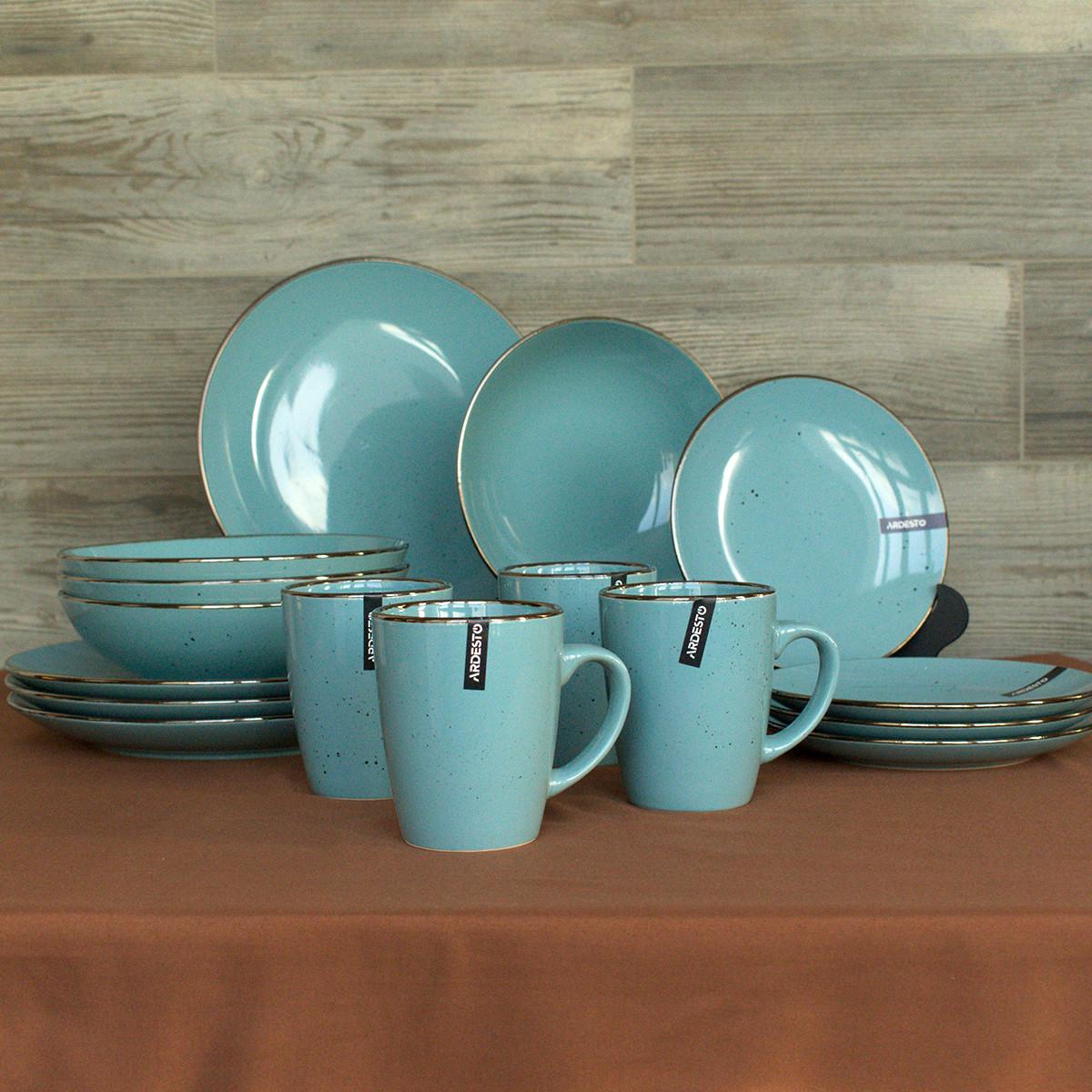 Набор тарелок Ardesto Bagheria 16 Misty Blue