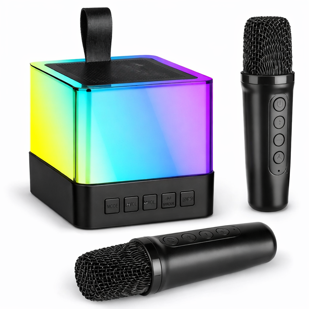 Колонка-караоке K18 Bluetooth 5.1 с 2 микрофонами RGB USB/TF/AUX FM Type-C (31796870)