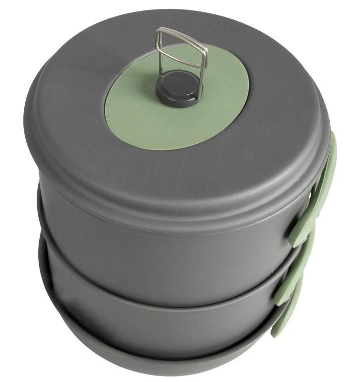 Набір посуду Bo-Camp Explorer XL 4 Pieces Hard Anodized Grey / Green. - фото 3 Набір посуду Bo-Camp Explorer XL 4 Pieces Hard Anodized Grey / Green. - фото 3