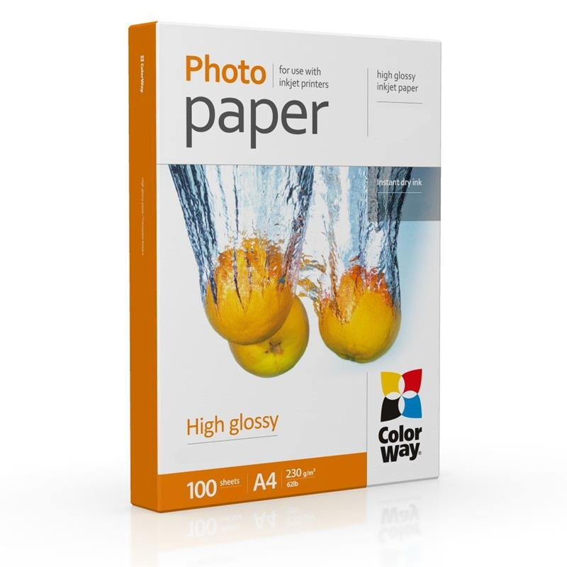 Фотобумага глянцевая ColorWay A4 230 г/м² 100 листов (PG230100A4)