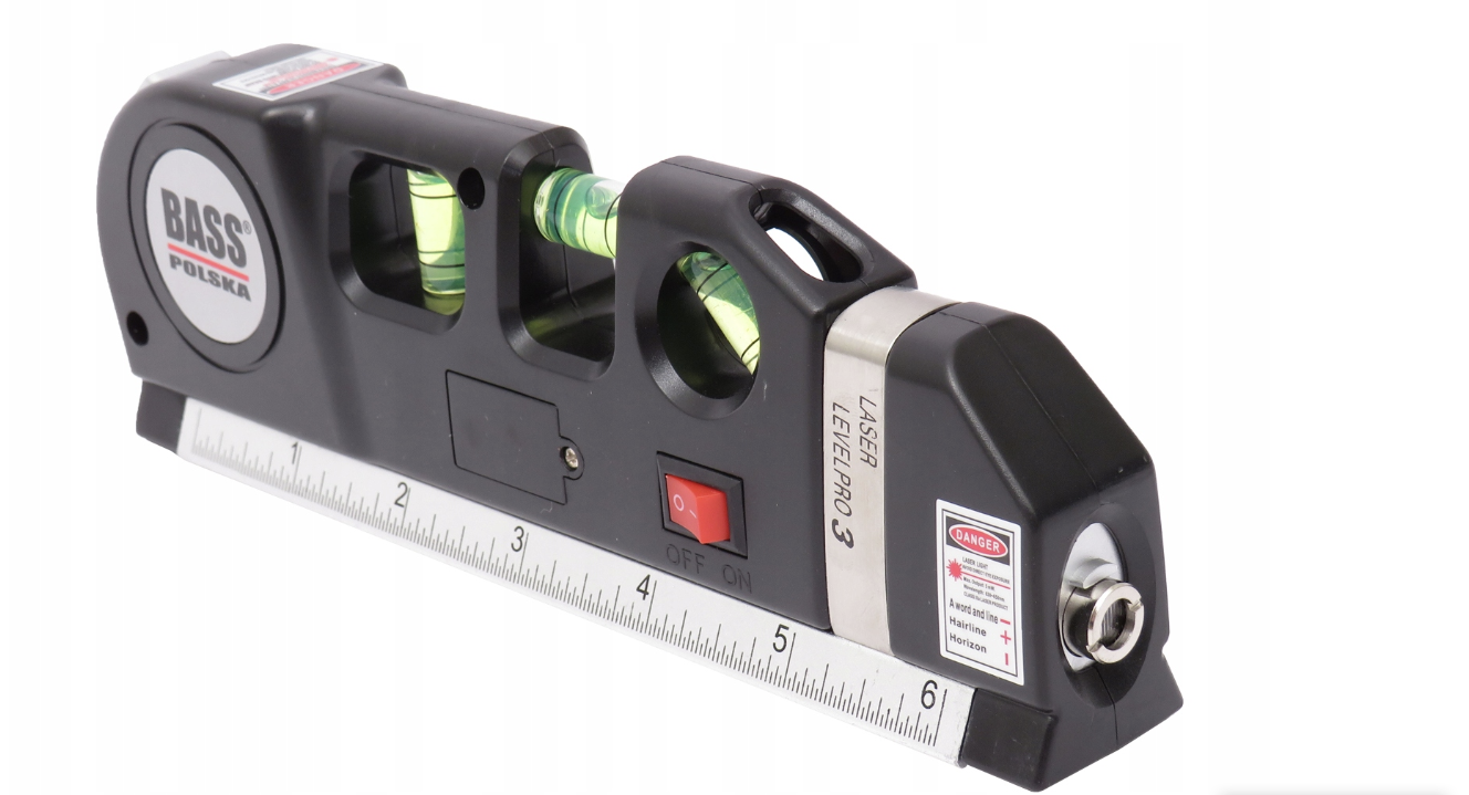 Лазерний рівень Bass Polska з вбудованою лінійкою та рулеткою 4в1 (1464) - фото 8 Лазерний рівень Bass Polska з вбудованою лінійкою та рулеткою 4в1 (1464) - фото 8