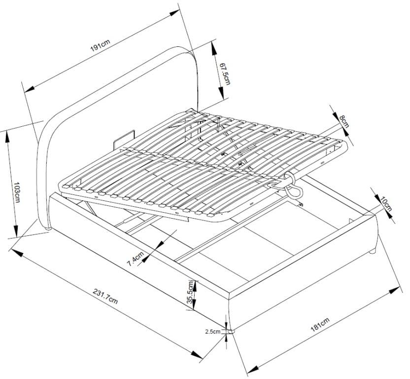 Ліжко Lumina з підйомним механізмом 160x200 см Light Khaki (383264) - фото 2