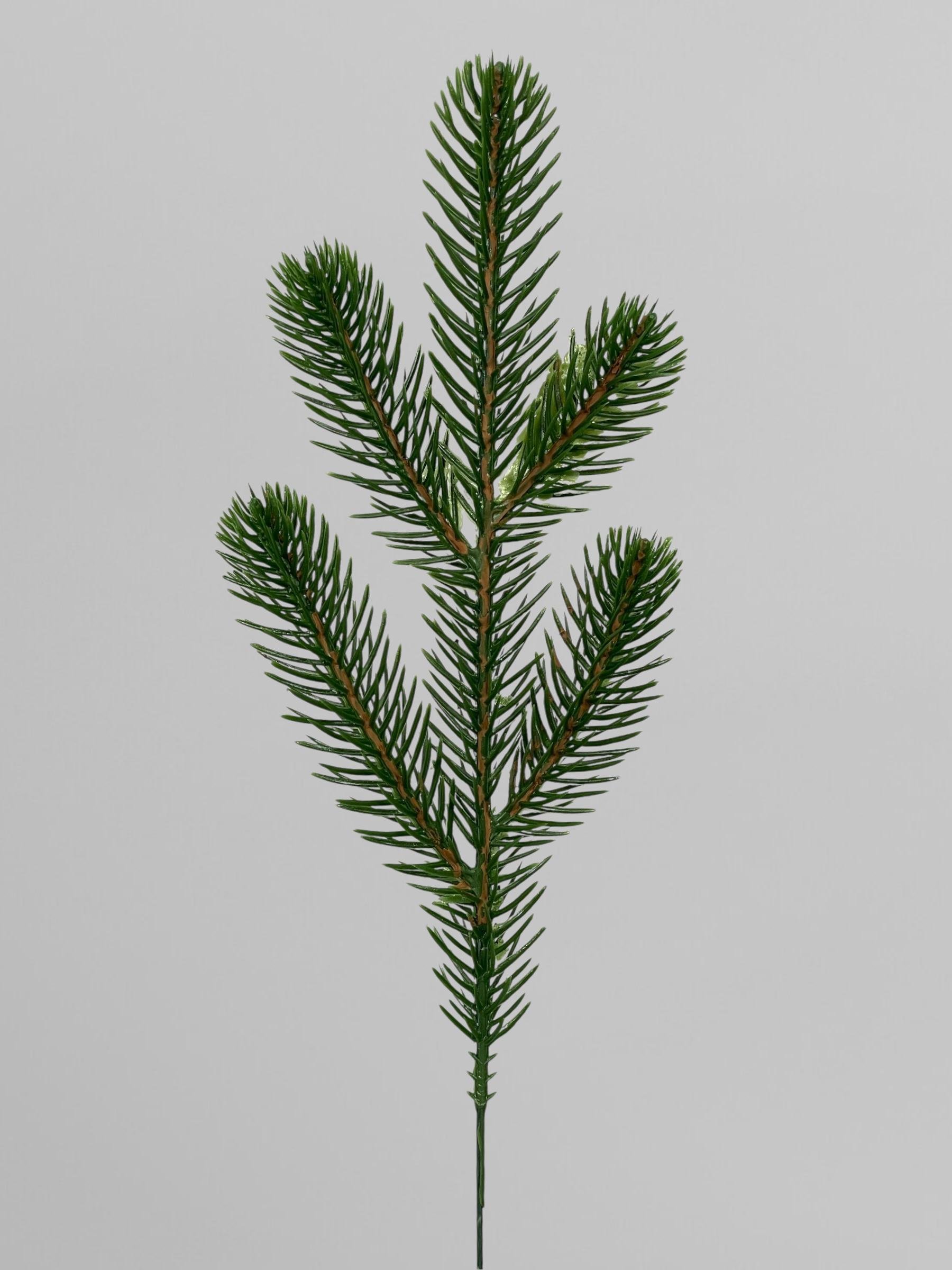 Искусственная ветвь ели литая Traditional 28 см Зеленый (Н03007)