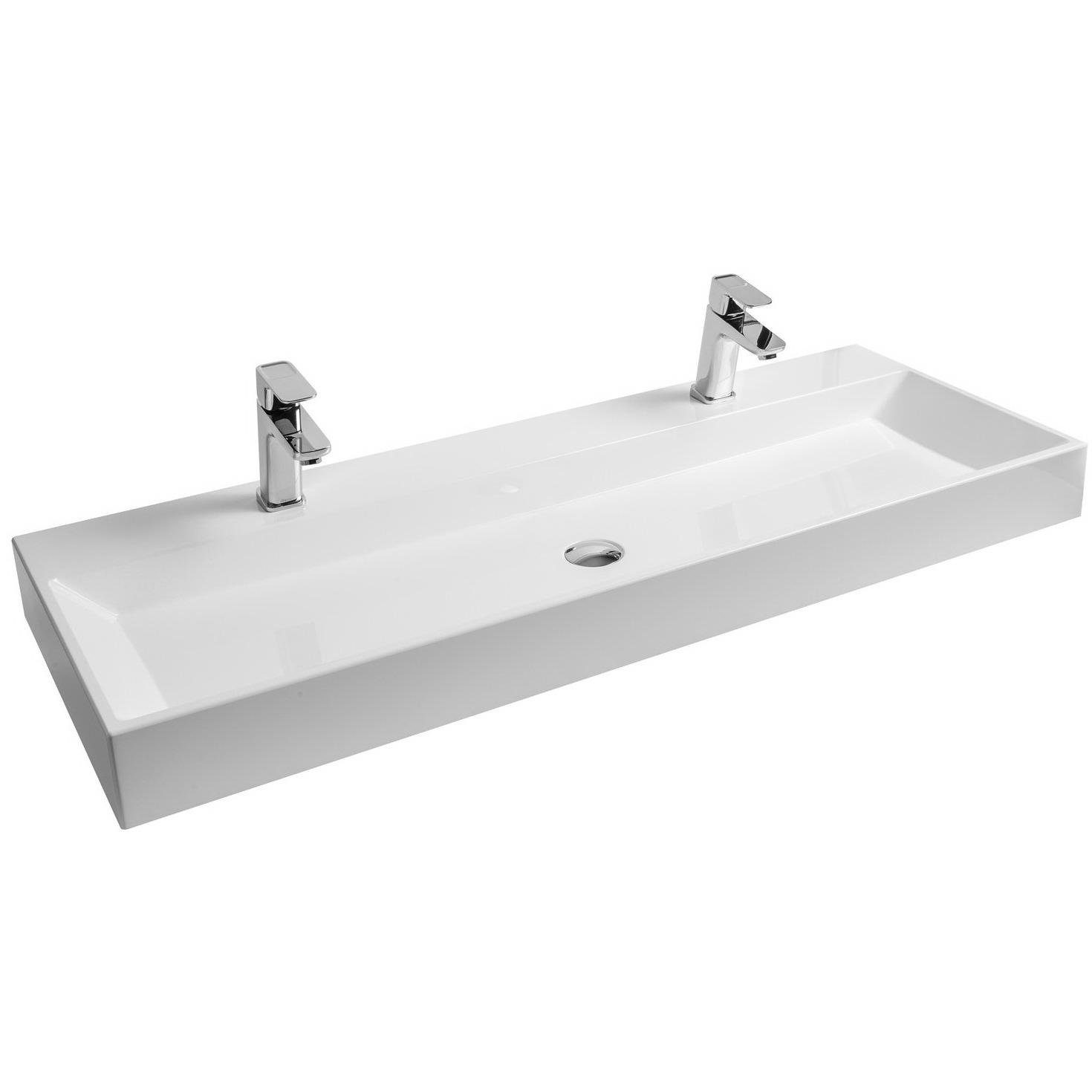 Умывальник подвесной Ravak NATURAL DUO XJO01212000 1200x450x140 мм Белый (87262)