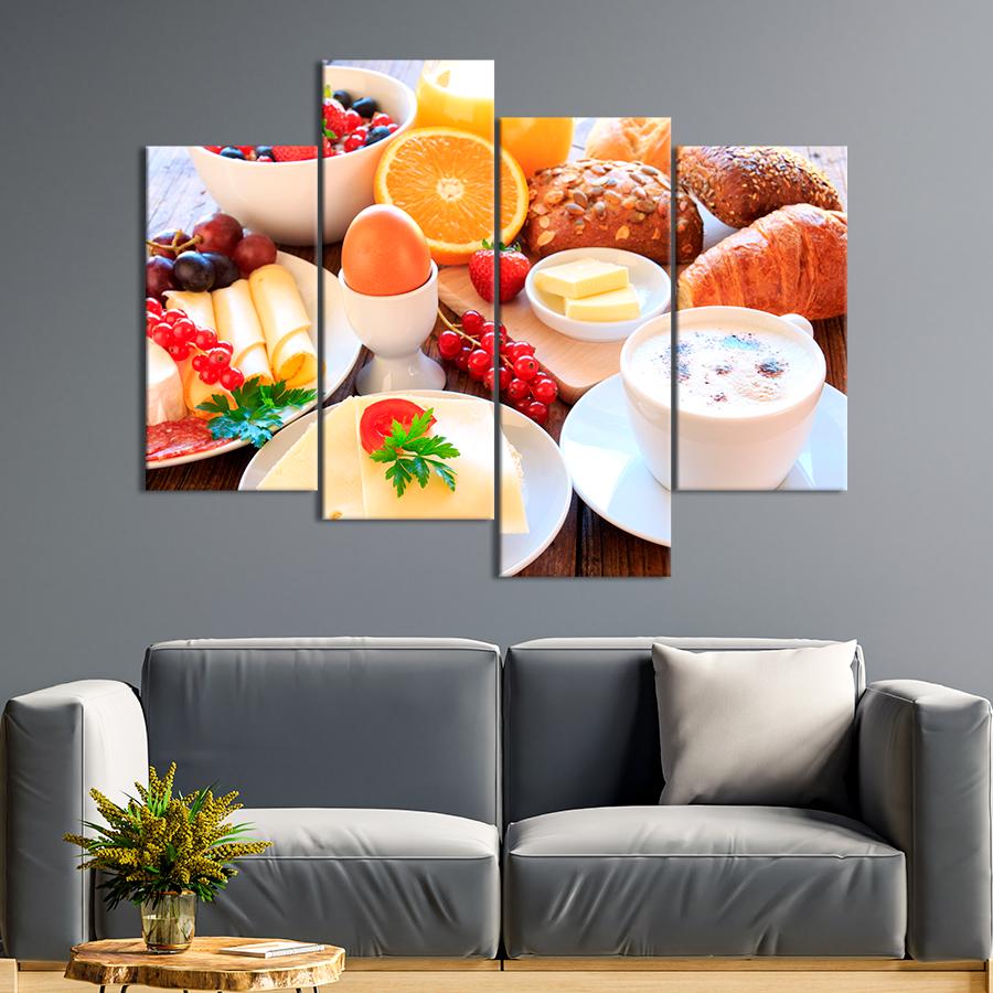Настенний декор Разнообразие продуктов на завтрак 89x56 см (A279-4)