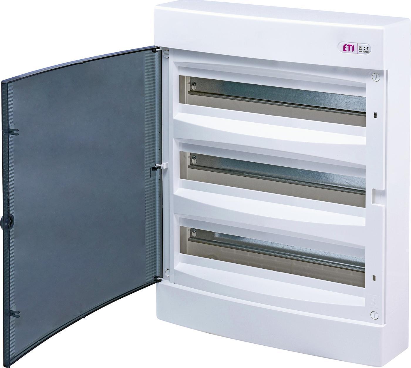 Щит розподільчий зовнішній ETI ECT 3x18PT 54-модульний з прозорими дверцятами (1101040)