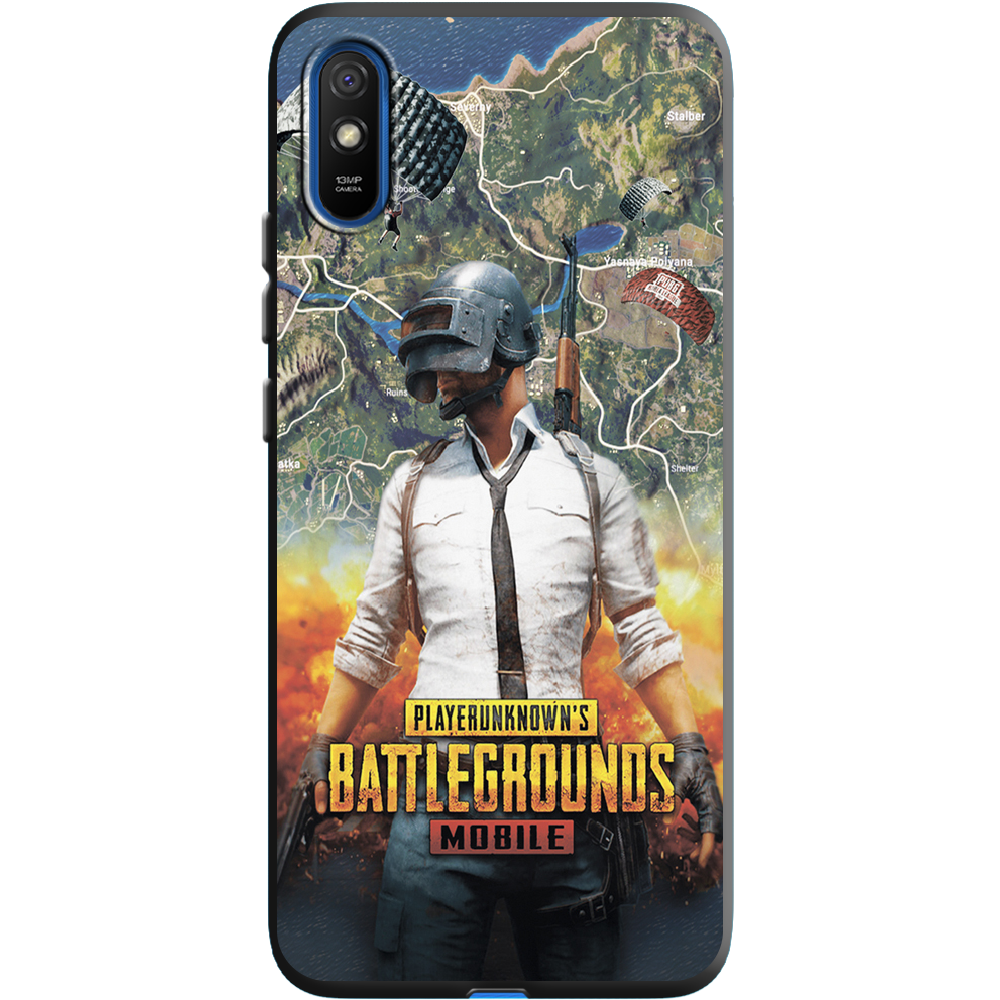Чехол BoxFace Xiaomi Redmi 9A PUBG Mobile Черный силикон (40304-up2309-40509)