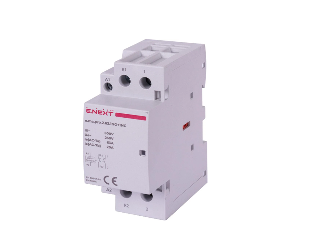 Контактор модульний 2P 63А 1NO+1NC 220V p005228 E.NEXT e.mc.pro.2.63.1NO+1NC