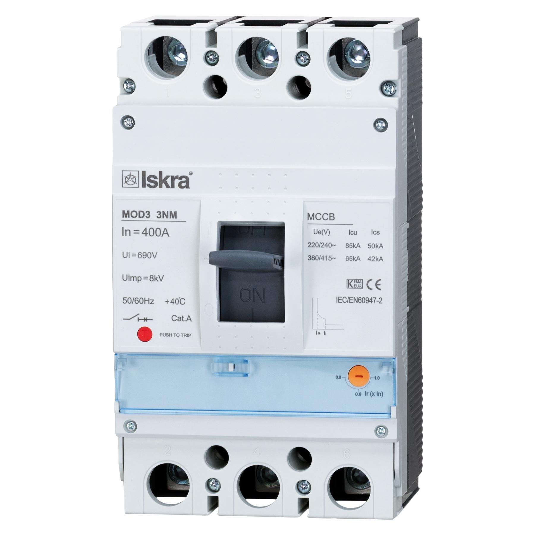 Автоматический выключатель Iskra 400А 65кА с регулируемым расцепителем MOD3 3NM 400A (786104500000)