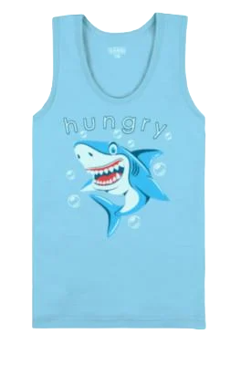 Майка детская хлопковая для мальчика Gabbi МКМ-21-2 Шарк 122 см Голубой (12752)
