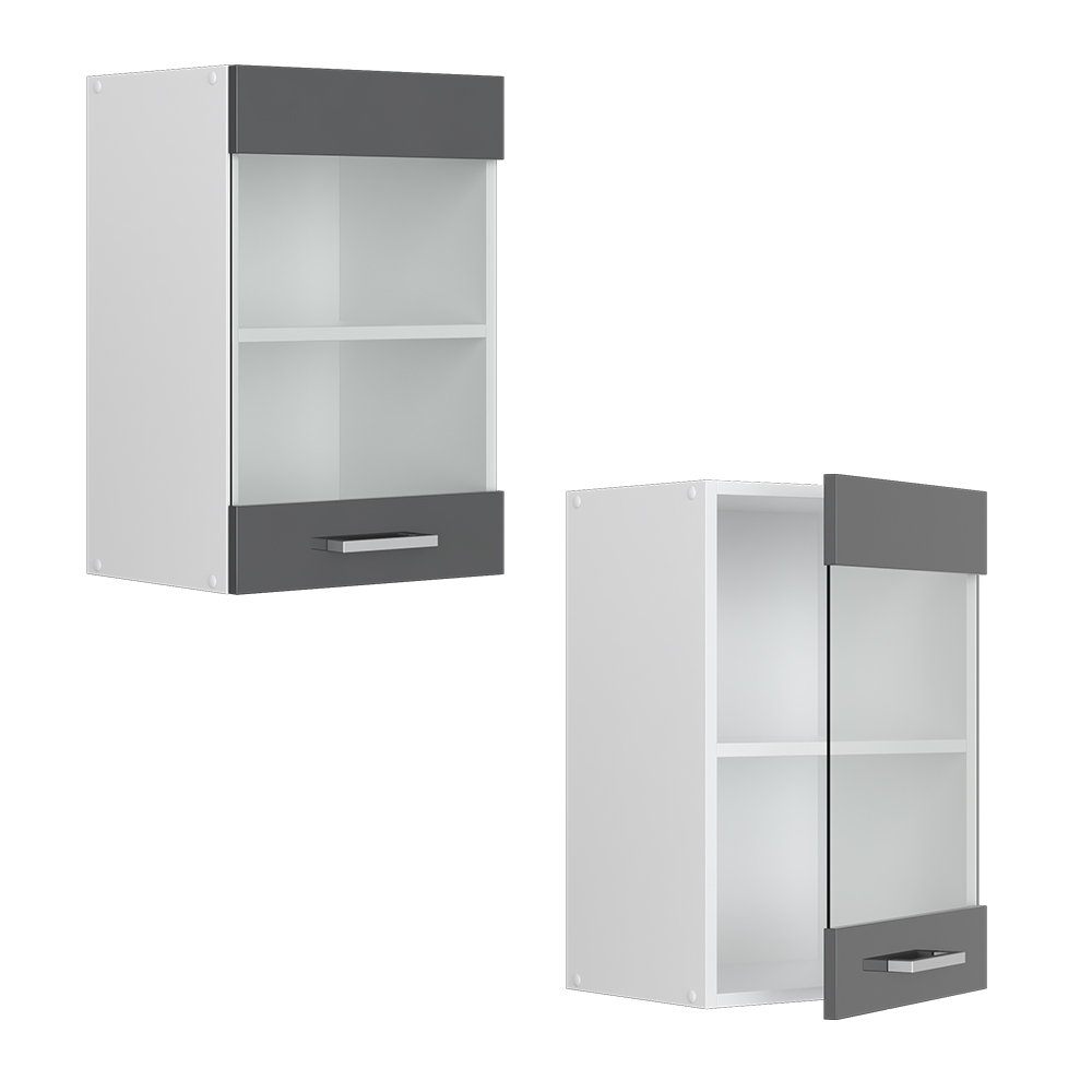 Шкафчик кухонный стеклянный Vicco 40х31 Антрацит - фото 3 Шкафчик кухонный стеклянный Vicco 40х31 Антрацит - фото 3