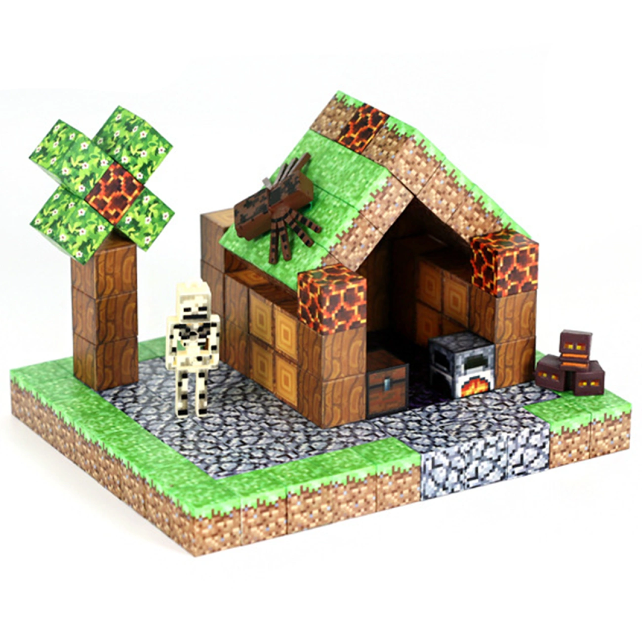 Конструктор магнитный для детей Магмовый лагерь в стиле Minecraft 139 дет.