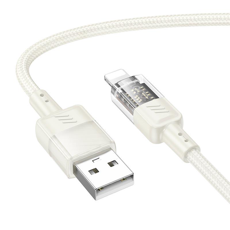 Кабель Hoco U129 USB to Lightning 2,4 A 1,2 м Beige (595981)