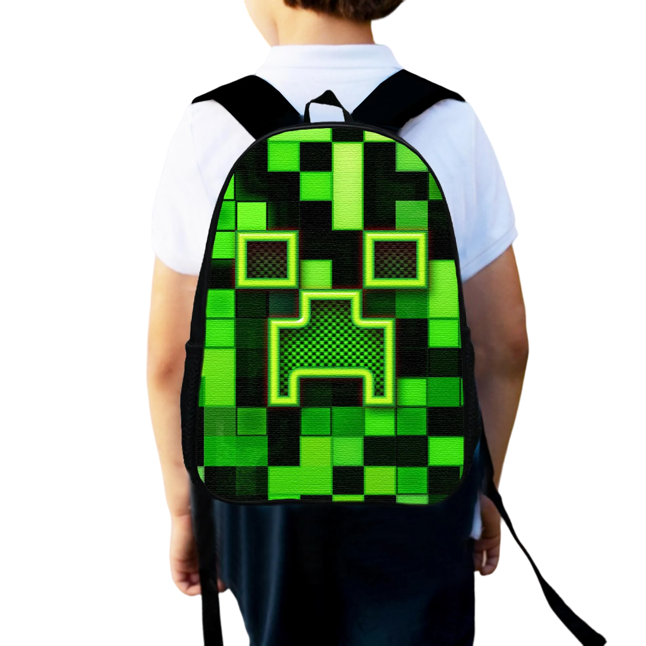 Школьный рюкзак детский для мальчика Minecraft городской 34х27 см (0007)