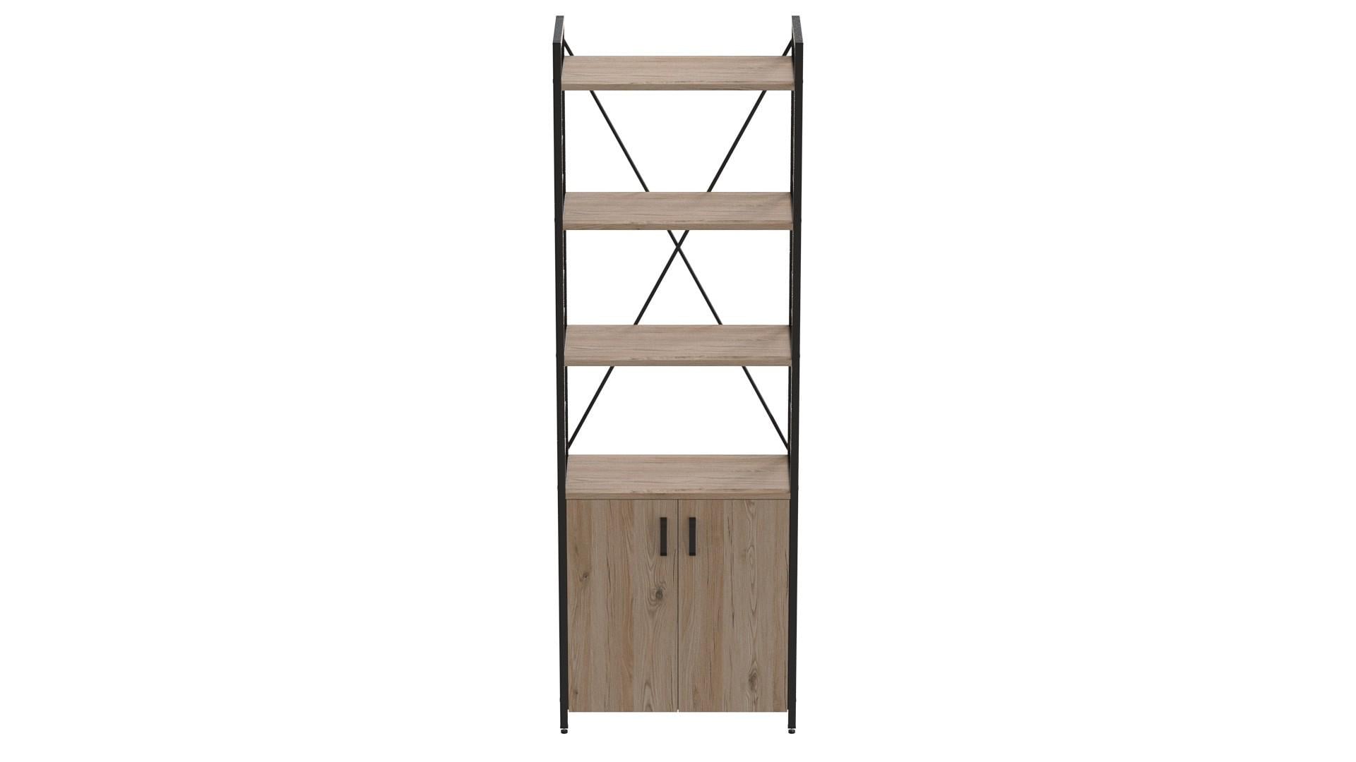 Этажерка Ferrum-decor Коннект 4/60 с тумбой ДСП 179x60x28 см Черный/Дуб Сан-Марино (FRD-104485)