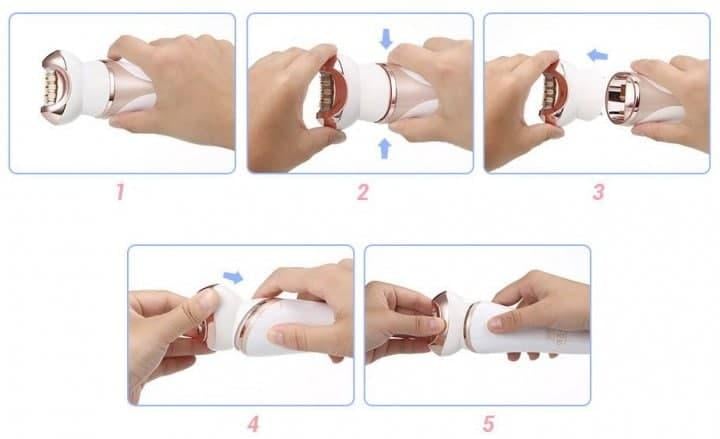 Эпилятор Kemei KM 296 беспроводной роликовый массажный с насадками - фото 6 Эпилятор Kemei KM 296 беспроводной роликовый массажный с насадками - фото 6