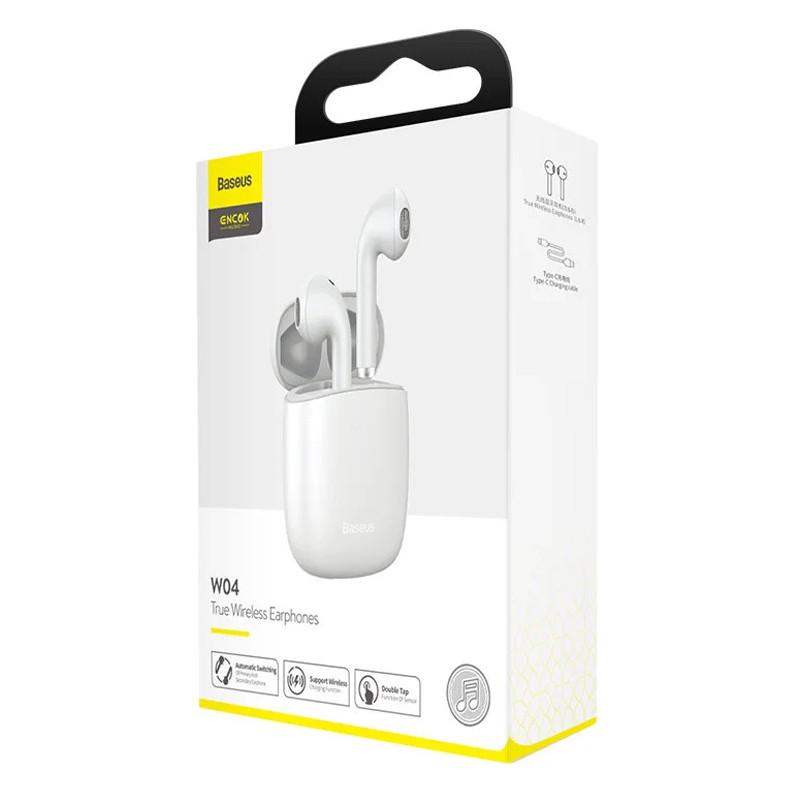 Бездротові Bluetooth навушники Baseus Encok W04 True Wireless Earphones NGW04-02 Білий - фото 5