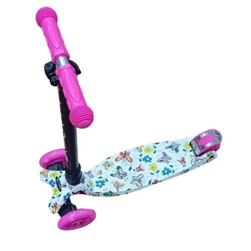 Самокат трехколесный Skyper MAXI дека-бабочки руль Розовый (113-74156)