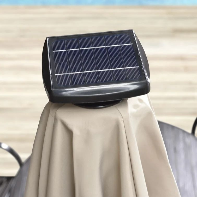 Садова парасолька консольна регульована WCG з LED-підсвічуванням та сонячною панеллю та чохлом для саду 3x3 м Бежевий (W-70681) - фото 11