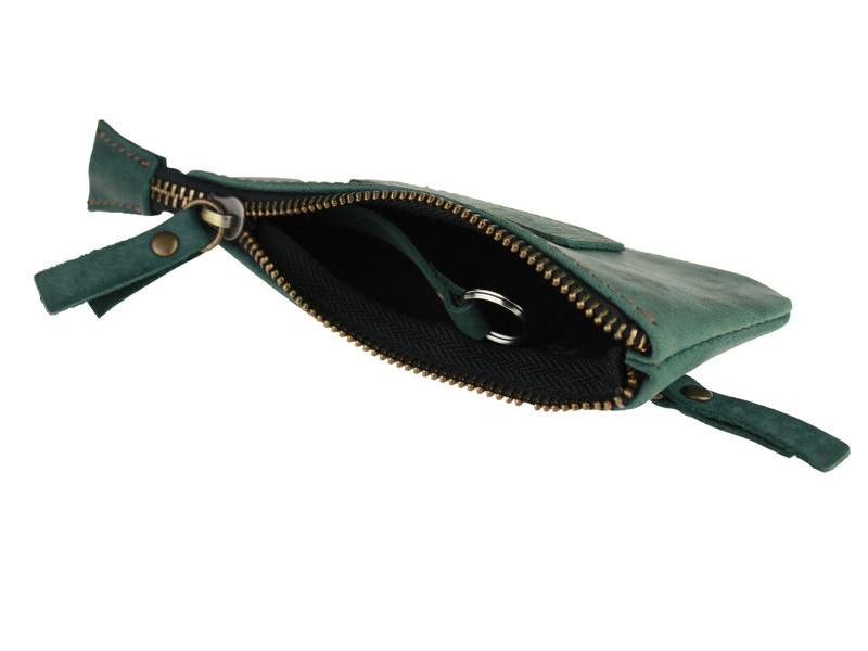 Ключница FREESKIN Type 2 кожанная 14x7x1 см Зеленый (81105) - фото 3