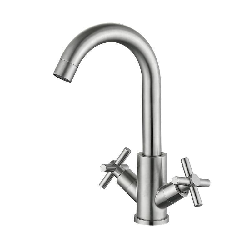 Змішувач для кухні Lidz Wind 161F двохвентильний Nickel (LDWIN161FNKS46098)