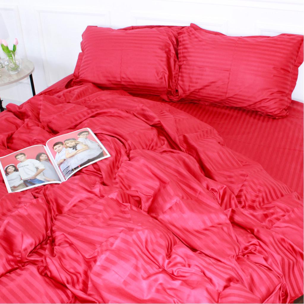Комплект постельного белья MirSon Satin-Stripe 30-0018 175х210 см двуспальный Red (2200005254509)