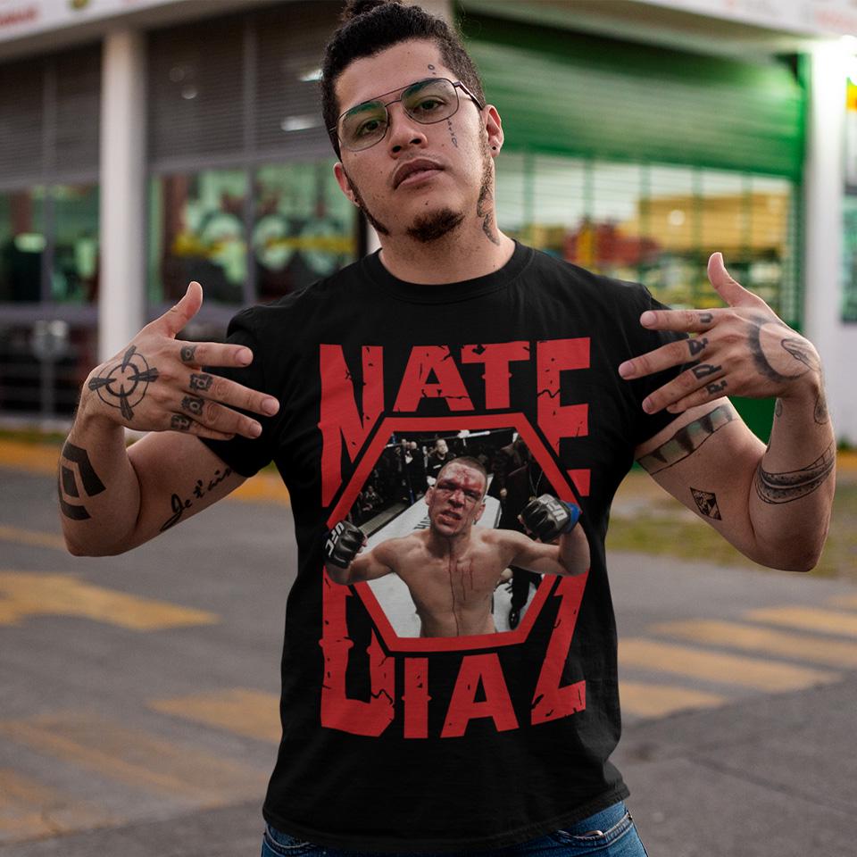 Футболка унисекс Nate Diaz Bloody Face XS Черный (0000009249)
