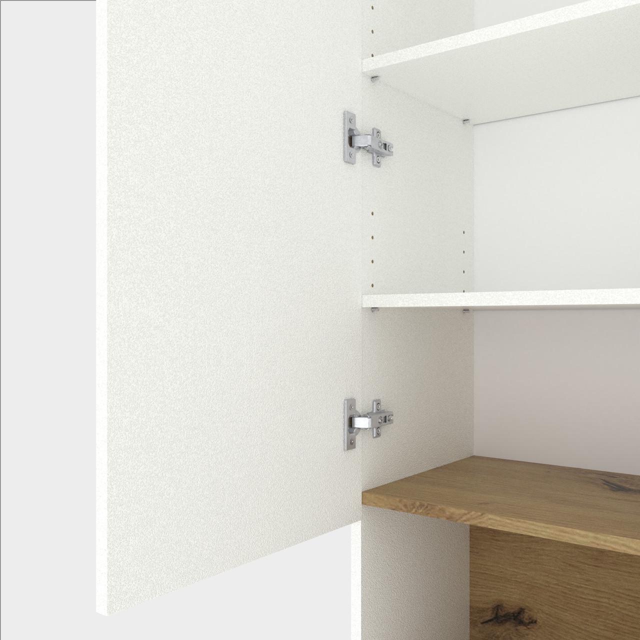 Пенал Metkas Home B003U ЛДСП 400x350x2130 мм Білий сніг/Дуб Артізан - фото 2 Пенал Metkas Home B003U ЛДСП 400x350x2130 мм Білий сніг/Дуб Артізан - фото 2