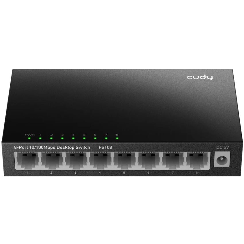 Коммутатор Cudy FS108 8 портовый 10/100 Mbps Metal Switch Black (FS108_EU_V3.0)