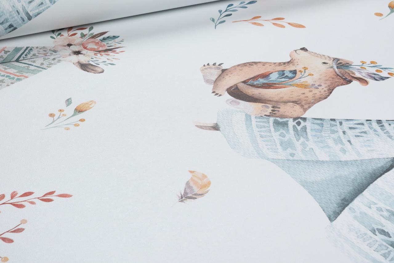 Шпалери флізелінові RASCH Kids World 2 301410 Декор вініл гарячого тиснення 0,53х10,05 м Білий