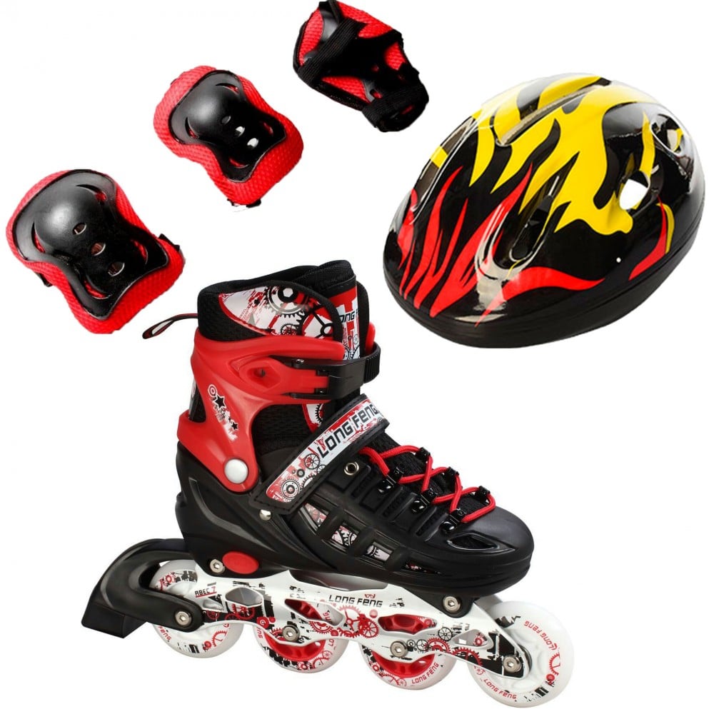 Ролики детские раздвижные набор Scale Sports Combo Ecoline USA защита/шлем р. 34-37 Красный (2T3040S)