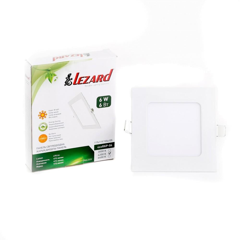 Точечный светильник Lezard LED встроенный квадратный 6W 4200K Белый (442RKP-06) - фото 2