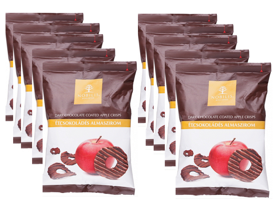 Конфеты Nobilis яблочные чипсы упаковка в черном шоколаде Barry Callebaut 10 шт. по 50 г Конфеты Nobilis яблочные чипсы упаковка в черном шоколаде Barry Callebaut 10 шт. по 50 г