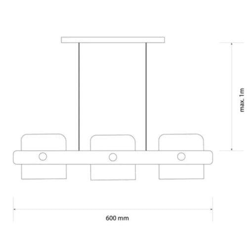 Подвесной светильник ETRON 1-EDR-7413 UrbanWood E27 3x40 Вт Натуральный/Белый (58303) - фото 2