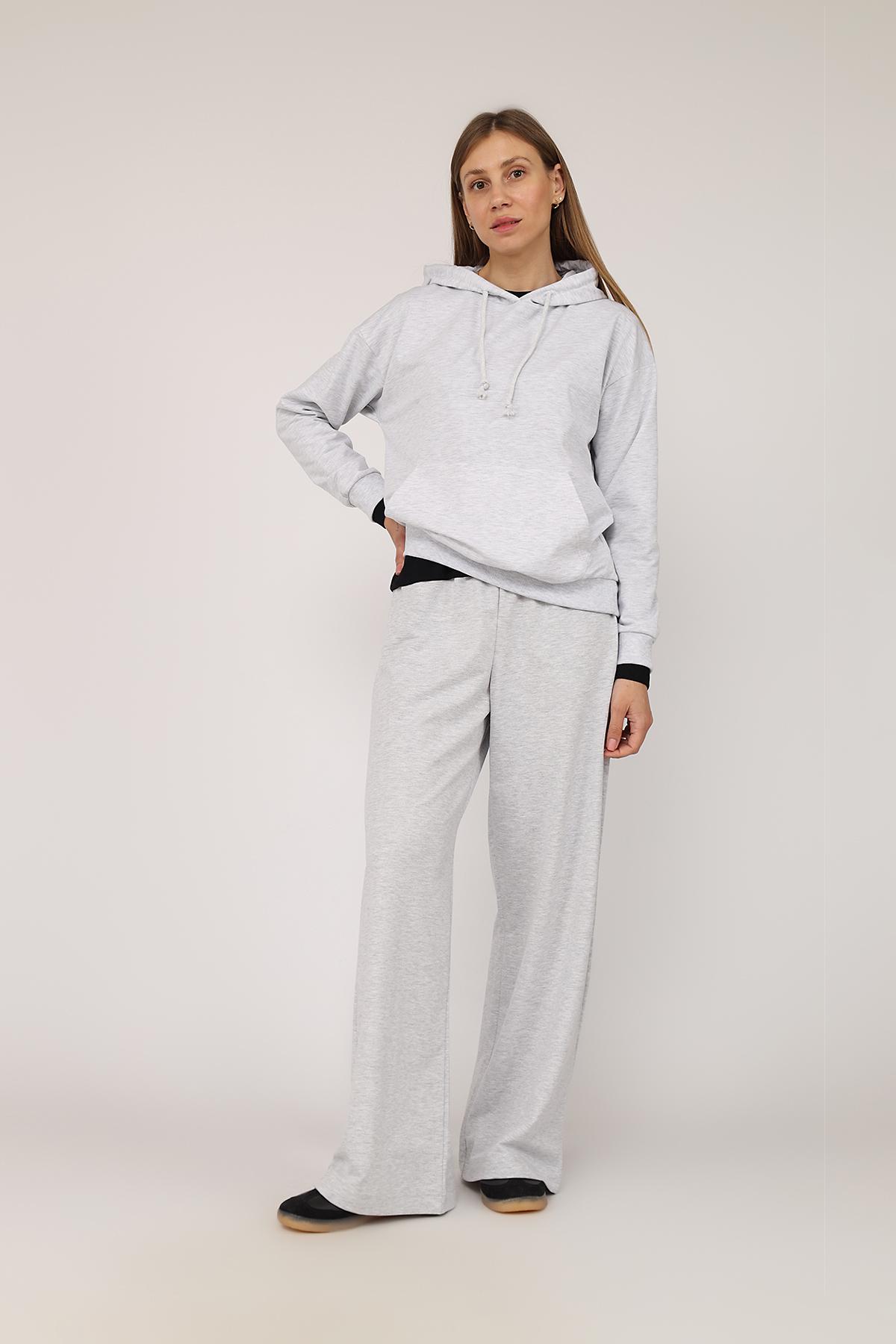 Худи женский ЦБ-00276710 р. 52 Светло-серый (SKT001065859)