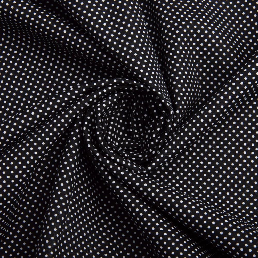 Ткань поплин хлопок Горошек Черный (2276816689)