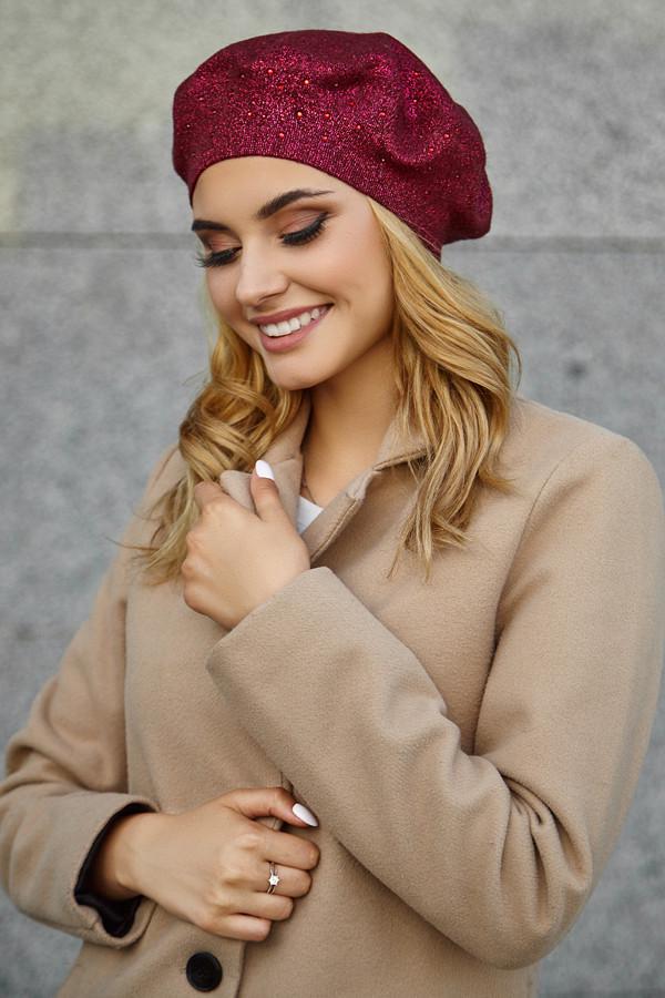 Берет женский Braxton Дана со стразами Бордовый (6072/26479189)