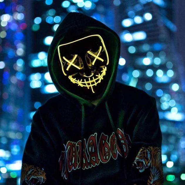 Світлодіодна маска SUNROZ Neon LED Mask Жовтий (SUN3166) - фото 2