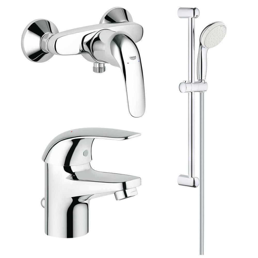 Набор смесителей для ванны Grohe Euroeco 123232S Хром (111401)