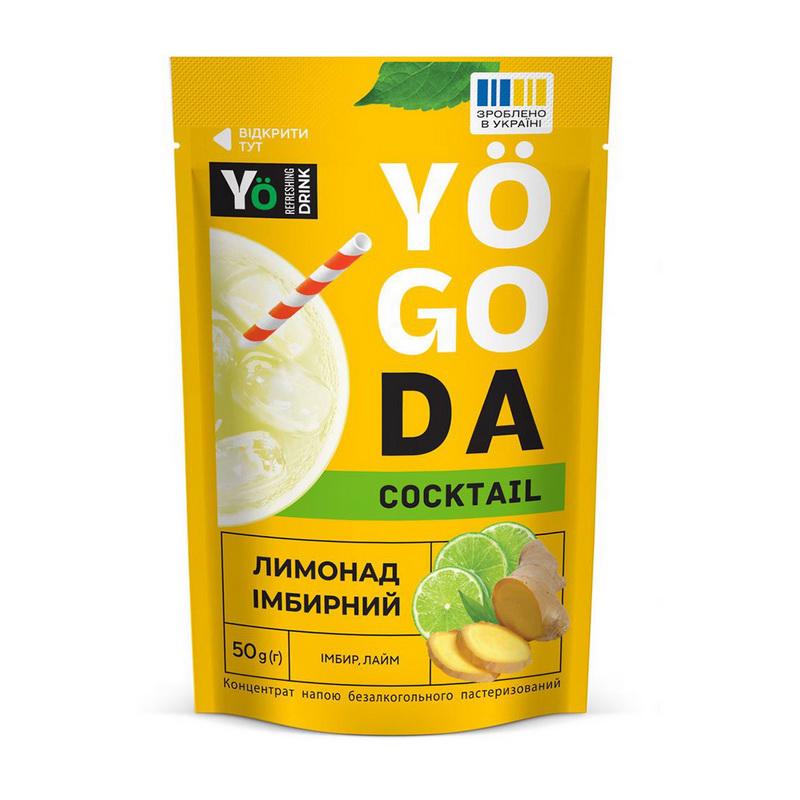 Концентрат рідкий Yogoda Cocktail для безалкогольного коктейлю і лимонаду на одну склянку 50 г Імбир з лаймом