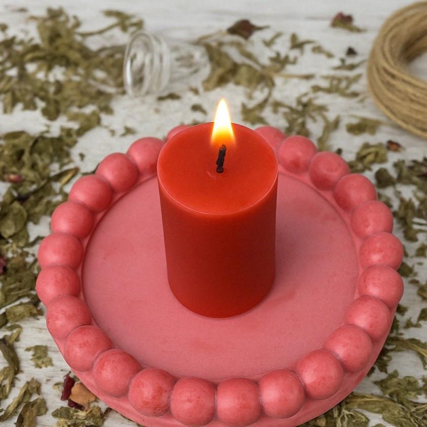 Підставка гіпсова декоративна 5candles Ромашка Рожевий (1477) - фото 4