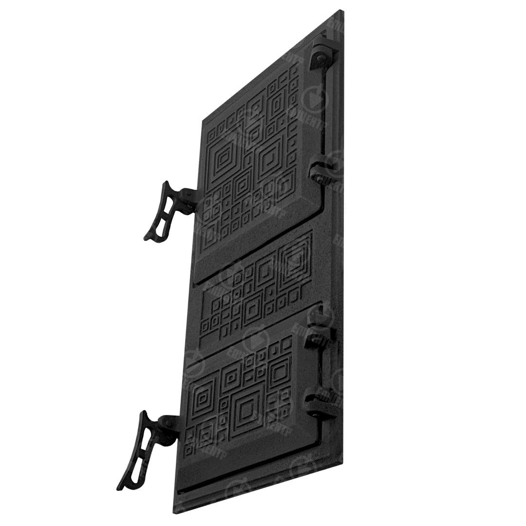 Дверцята для печі чавунні Модерн спарені 265х480 мм (75к-black) - фото 2 Дверцята для печі чавунні Модерн спарені 265х480 мм (75к-black) - фото 2