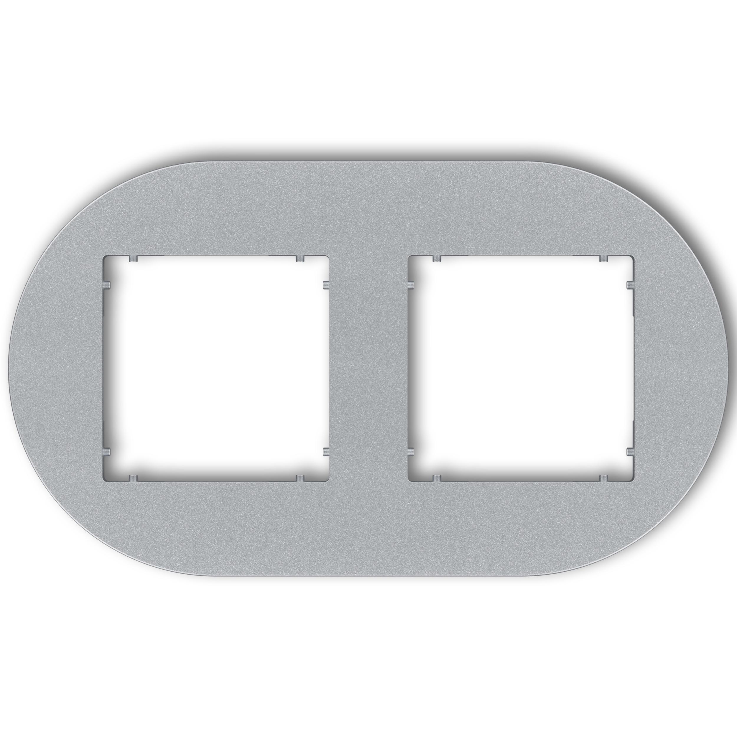 Рамка подвійна універсальна кругла Karlik Mini Сріблястий металік (7MRTO-2)